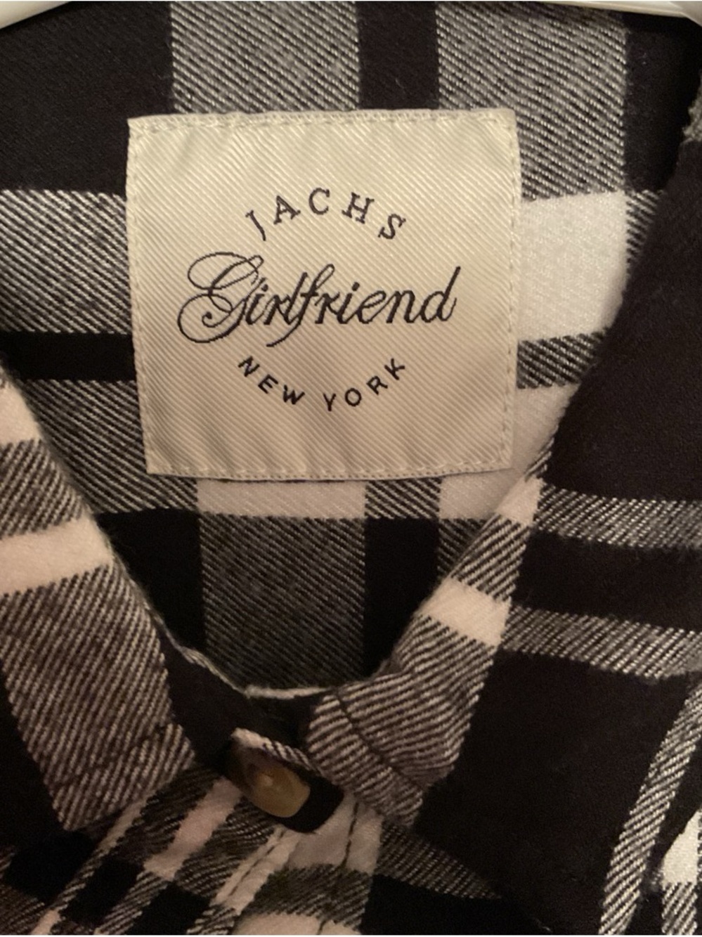 JACHS Girlfriend Black & White Plaid Jean Jacket